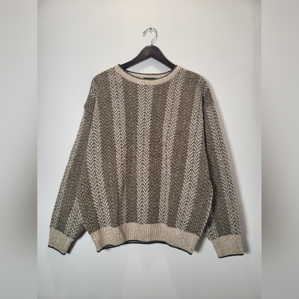 👕🌶 Vintage Jantzen Vertical Herringbone Style Design Knit Sweater